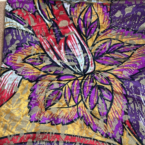 Honey silk square floral abstract shimmer scarf women’s - Picture 12 of 12